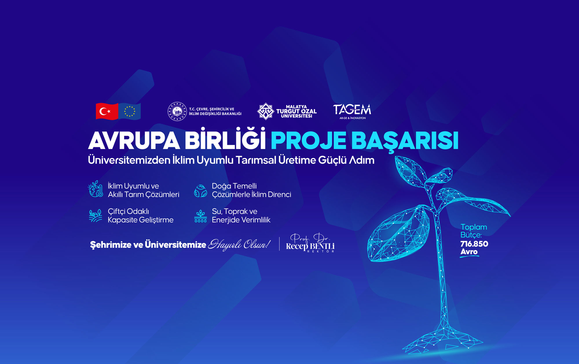 MTÜ’nün İklim Değişikliğine Karşı Akıllı Tarım Uygulamaları Projesine Avrupa Birliğinden Büyük Destek